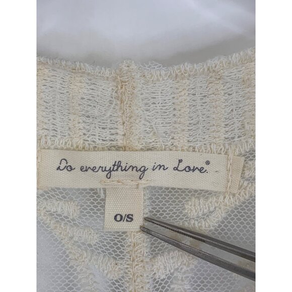 Do Everything In Love Sheer Ivory Lace Kimono Cardigan Duster Scallop REE10679 - Picture 4 of 9